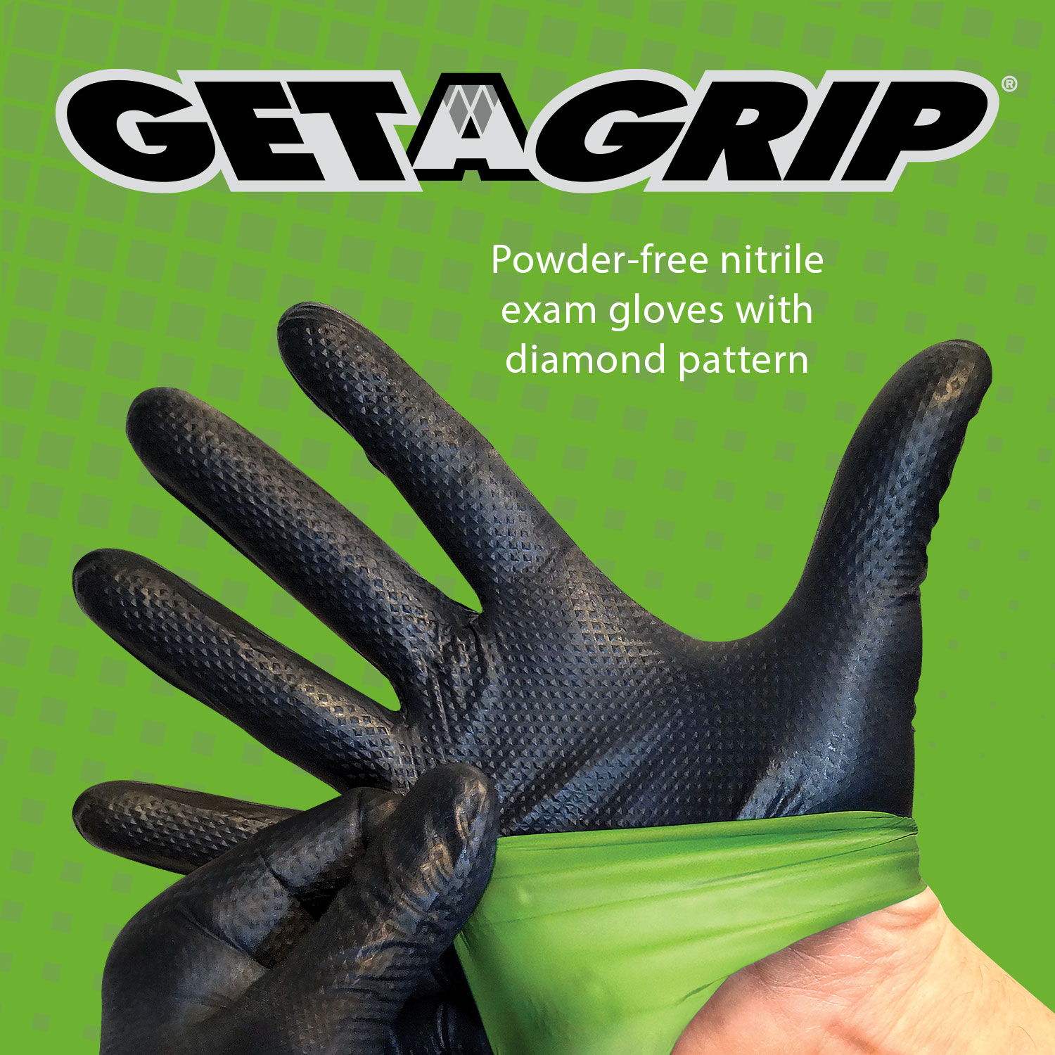 Get-A-Grip Nitrile Gloves, Black